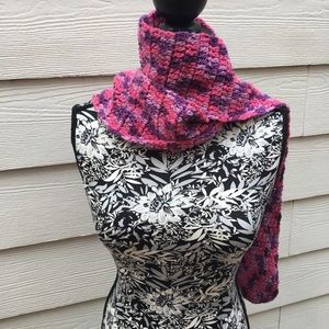 Scarf Purple/Pink variegated Crochet Scarf Long Handmade New Women